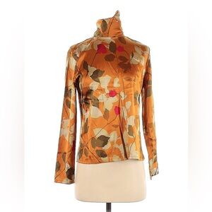 Linda Allard Ellen Tracy | Silk Long Sleeve Top | 12 Petite